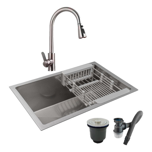 Combo Lavaplatos 60*40cm+grif.extraible Satin+accesorios
