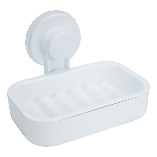 Jabonera Para Baño Con Ventosa Blanco