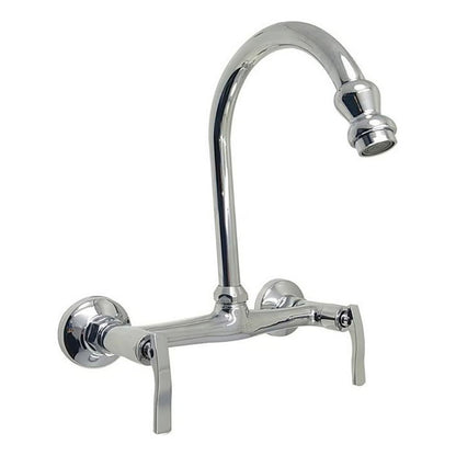 Grifería Mezclador Lavaplatos Pared Cromada 8puLG Tipo Pala