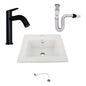 Kit Placa Lavamanos 41cm+griferia Agua Fria+push Flexible 9