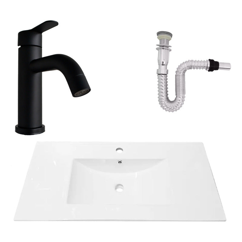 Kit Placa Lavaman.91*46.5cm+griferia Monocontrol+push Flex26