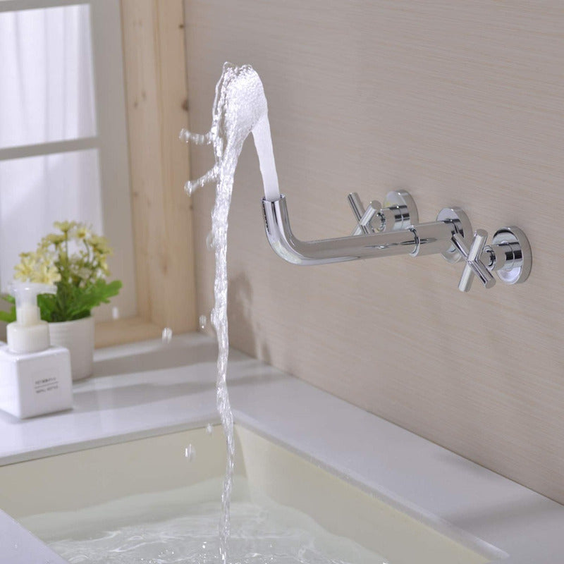 Griferia Mezclador Lavamanos Pared 8 Pulgadas Cromo