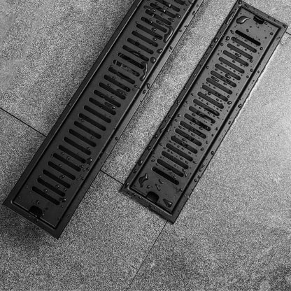 Rejilla Piso Rectangular Ladrillo De 80cm X 10cm Negro Mate