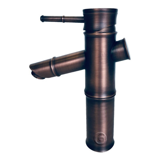 Mezclador Lavamanos Monocontrol Bamboo Cobre Antiguo Oscuro
