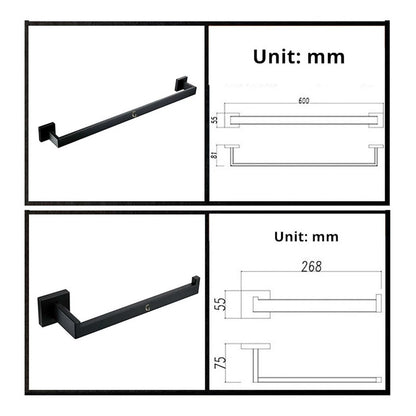 Juego De Accesorios Para Baños 4 Piezas, De Lujo Negro Mate