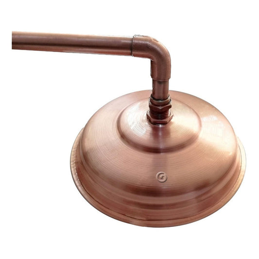 Ducha Vintage Cobre Natural 25cm Con Tubo