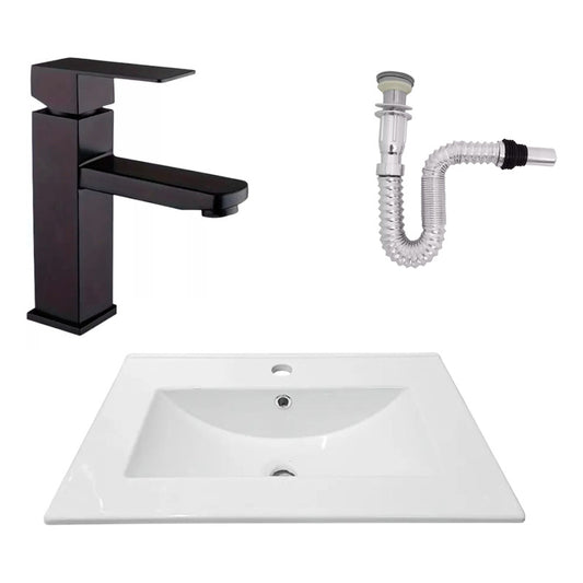 Kit Placa Lavamanos 61*40cm+griferia Monocontrol+push Flex28