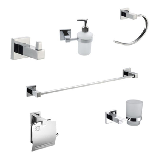 Juego De Accesorios Cuadrado Cromado X6