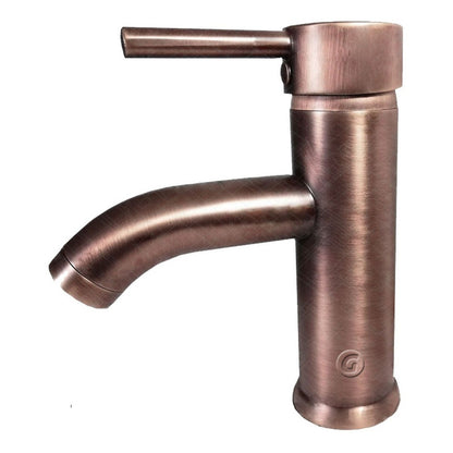 Griferia Tubular Baja Cuello Curvo Vintage Cobre Antiguo