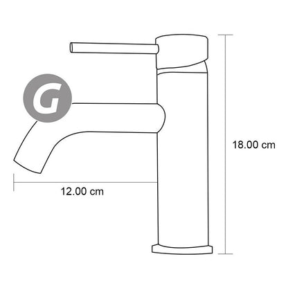 Griferia Baja Tubular Lavamanos Cuello Curvo Acabado En Oro
