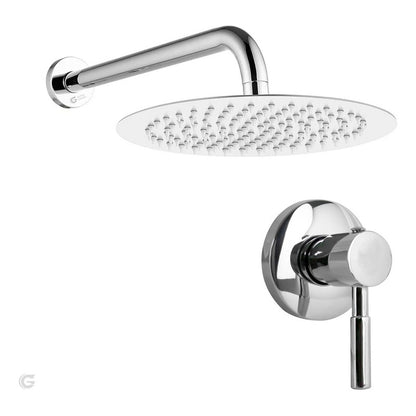 Kit Ducha Redonda 20cm+tubo+registro Manija Ducha Yw