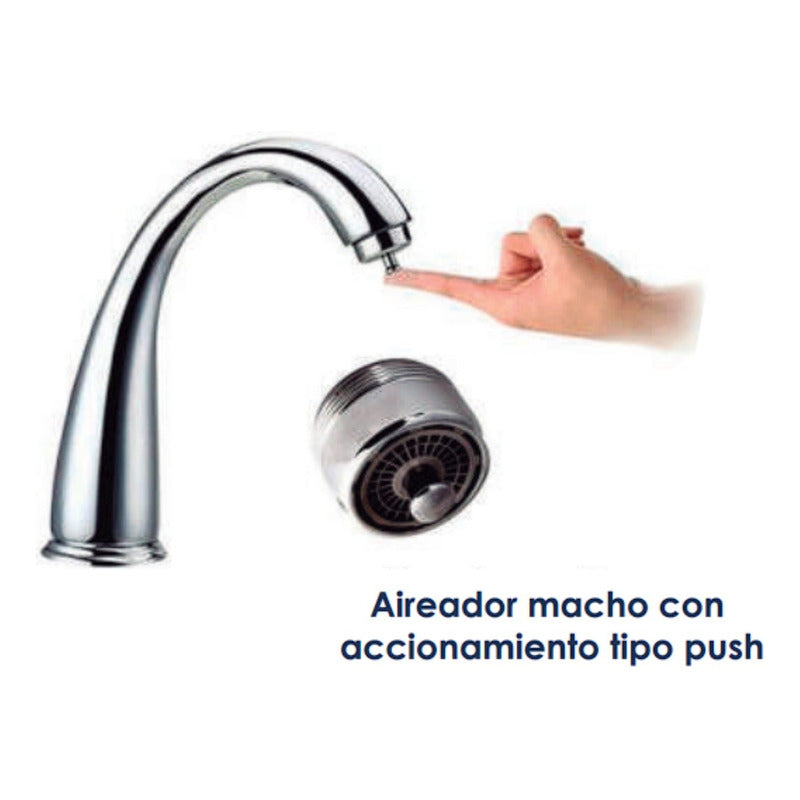 Aireador Para Grifería Macho Con Accionamiento Tipo Push