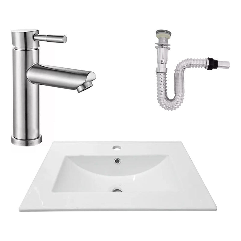 Kit Placa Lavamanos 61*40cm+griferia Monocontrol+push Flex7