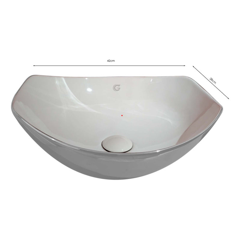 Lavamanos De Sobreponer Gris Silver 42*38cm