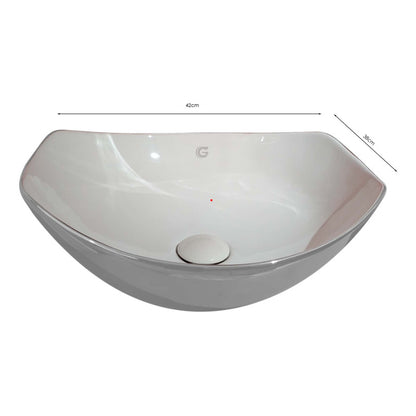 Lavamanos De Sobreponer Gris Silver 42*38cm