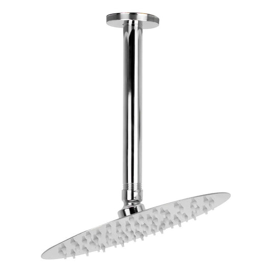 Ducha Regadera Metálica 30 Cm Redonda, Kit Tubo A Techo