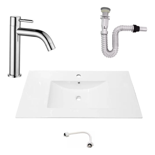 Kit Placa Lavam. 91*46.5cm+griferia Agua Fria+push Flex.13