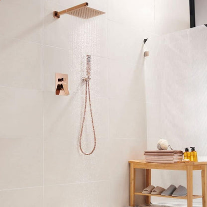 Kit Ducha Cuadrada 10 + Monocontrol+ Set Teleducha Rose Gold