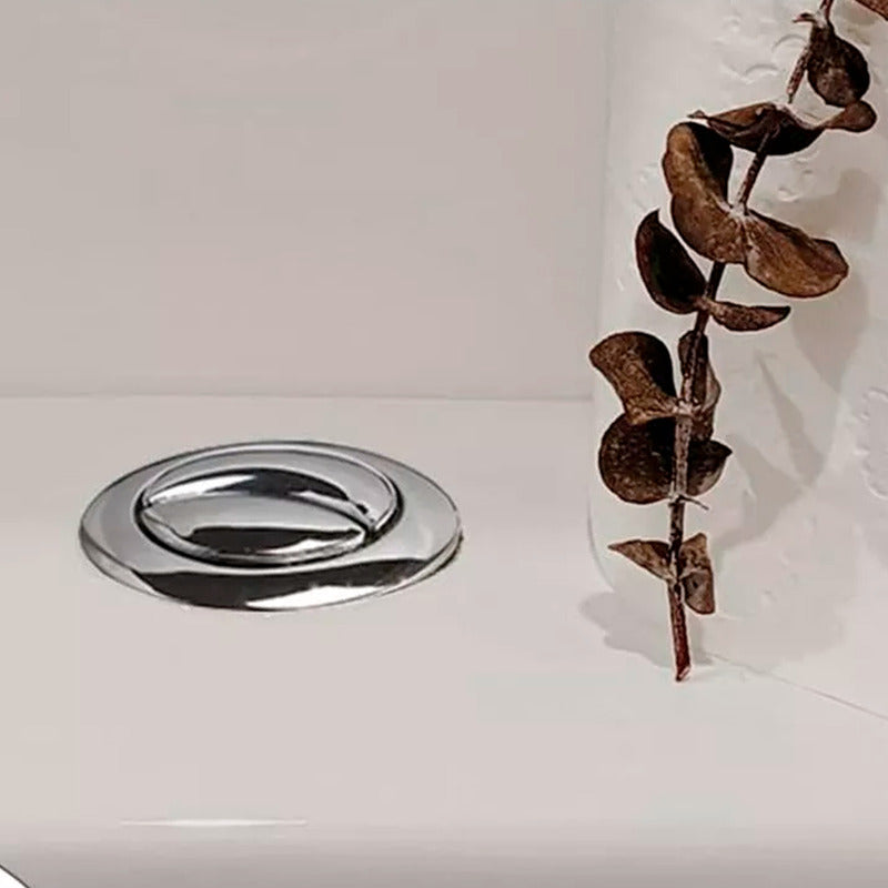 Botón Sanitario Doble Descarga Plateado 38mm