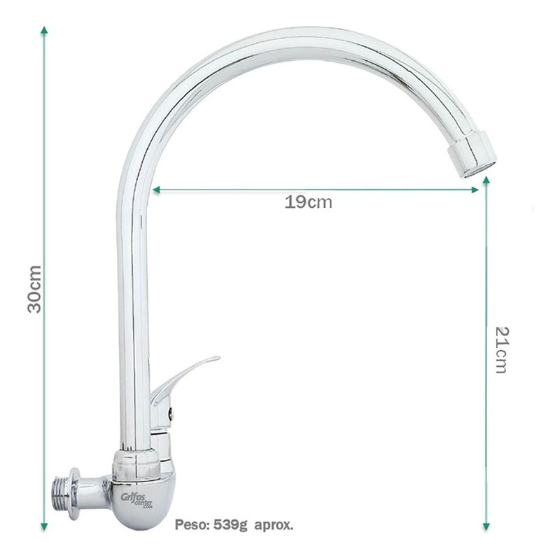 Grifería De Pared Agua Fría Cuello Ganso Pinna