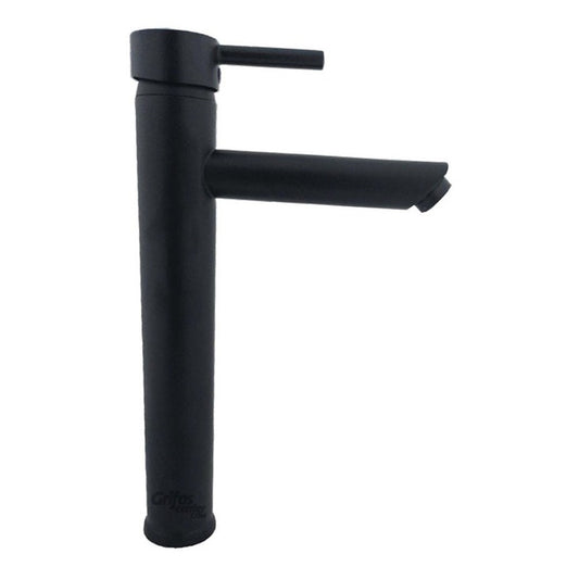Grifería Monocontrol Lavamanos Alta Cuello Recto Corto Negro