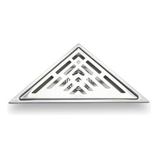 Rejilla De Piso Triangular En Acero Plateada 20x28cm