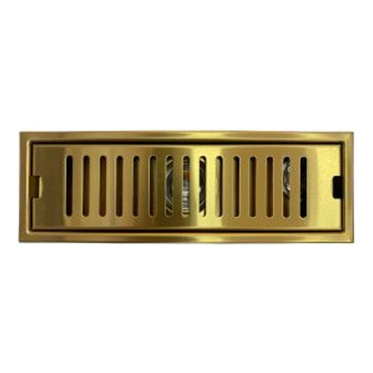 Rejilla De Piso Oro Gold Ranurada 30*10cm Vintage