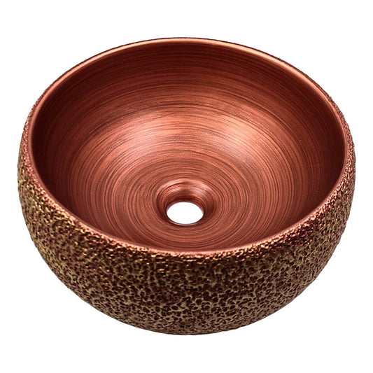 Lavamanos Redondo Terracota Rustico 40x40x15.5cm