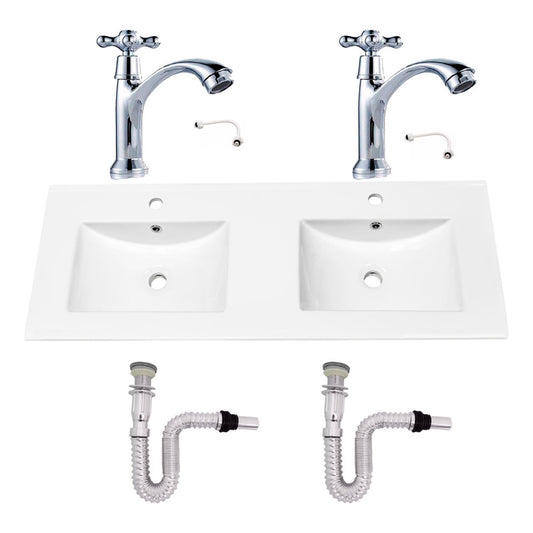 Kit Placa Doble Lavam.121*46.5cm+griferia Ag.fria+push Flex5