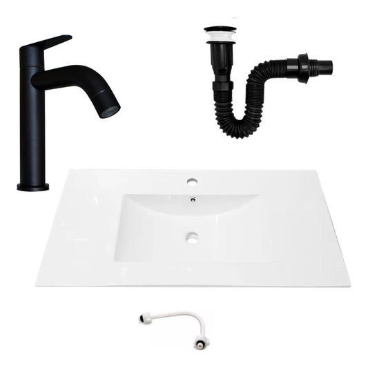 Combo Placa Lavamanos 91*46,5cm+grifo Agua Fria+push Negro2