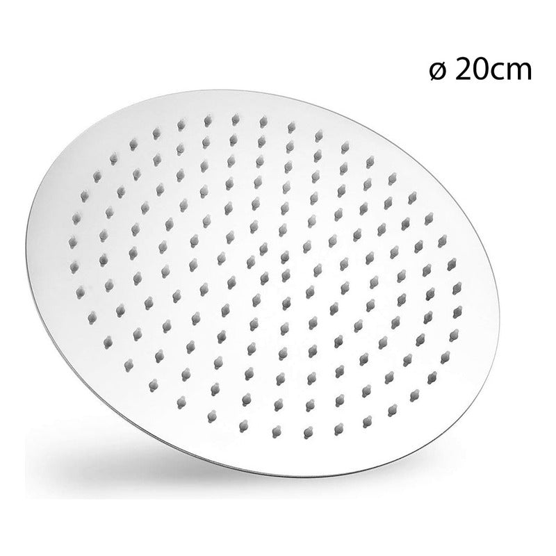 Kit Grifería Agua Fria+ducha 20cm+monocontrol Redondo Cromo