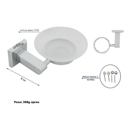 Jabonera Para Baño Base Cuadrada Zamak