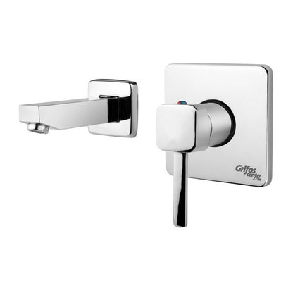 Mezclador Pared En Bronce Escudo Cuadrado