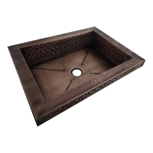 Lavamanos Rectangular  Vintage Cobre Antiguo 50cm X 40cm