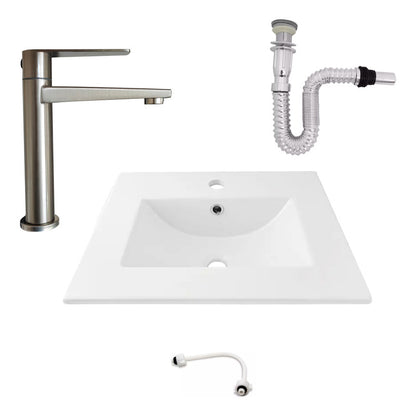 Kit Placa Lavamanos 61*40cm+griferia Agua Fria+push Flex. 12