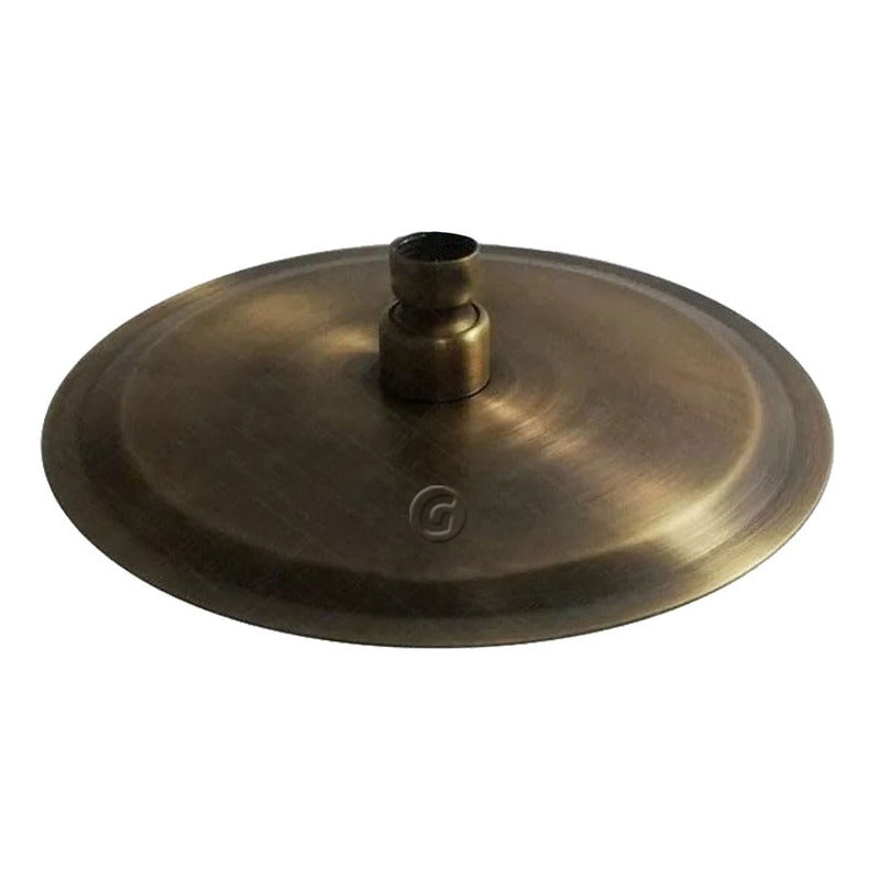 Ducha Circular Tipo  Slim 20cm Acabado Bronce Con Tubo