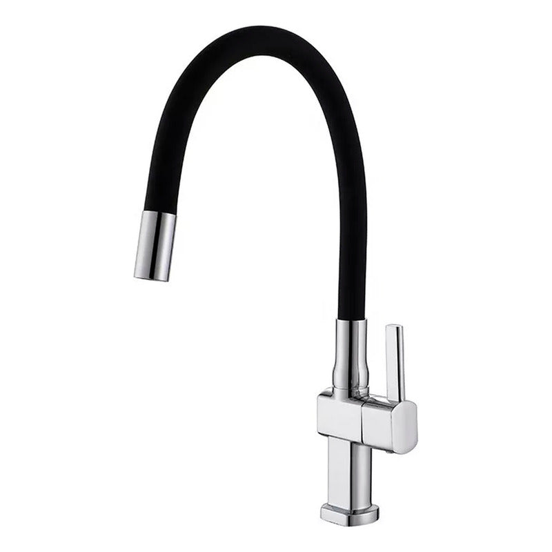 Grifería Llave De Mesón Agua Fria Flexible Negro