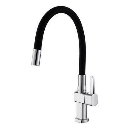 Grifería Llave De Mesón Agua Fria Flexible Negro