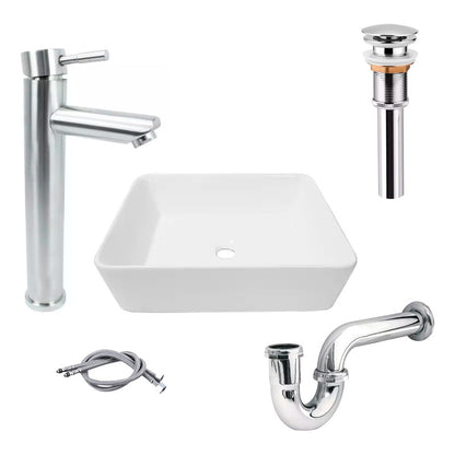 Combo Lavamanos Rectang.+griferia Monocontrol+push+sifongf10