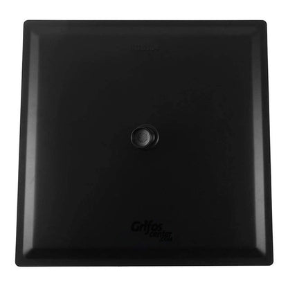 Regadera Ducha Negra Acero Inox.cuadrada 15cm-incluye Tubo