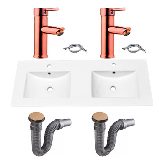 Combo Placa Doble Lavam.121*46,5cm+grifo Monoc.+push Ros2