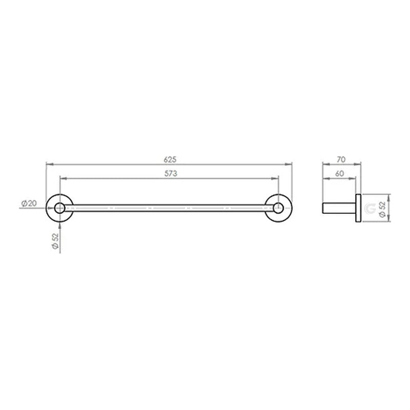 Toallero Barra Para Baño En Acero Inox. Benton