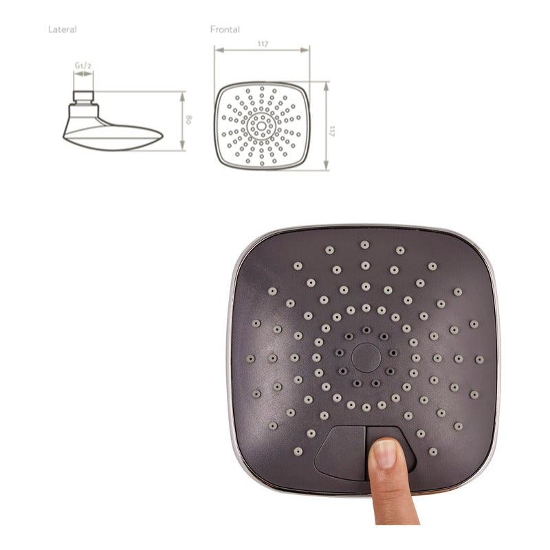 Regadera Circular Cromada En Abs De 6 Pulgadas