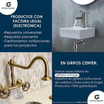 Kit Lavamanos Rectang+grif.monoc.+push+sifon Bronce Ant.01