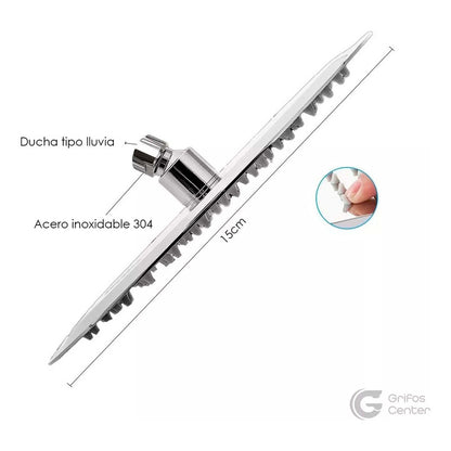 Kit Ducha Redonda 15cm+tubo+mezclador Ducha + Manijas Astana