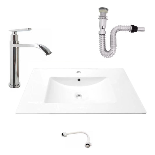 Kit Placa Lavamanos 81*46.5cm+griferia Agua Fria+push Flex.1