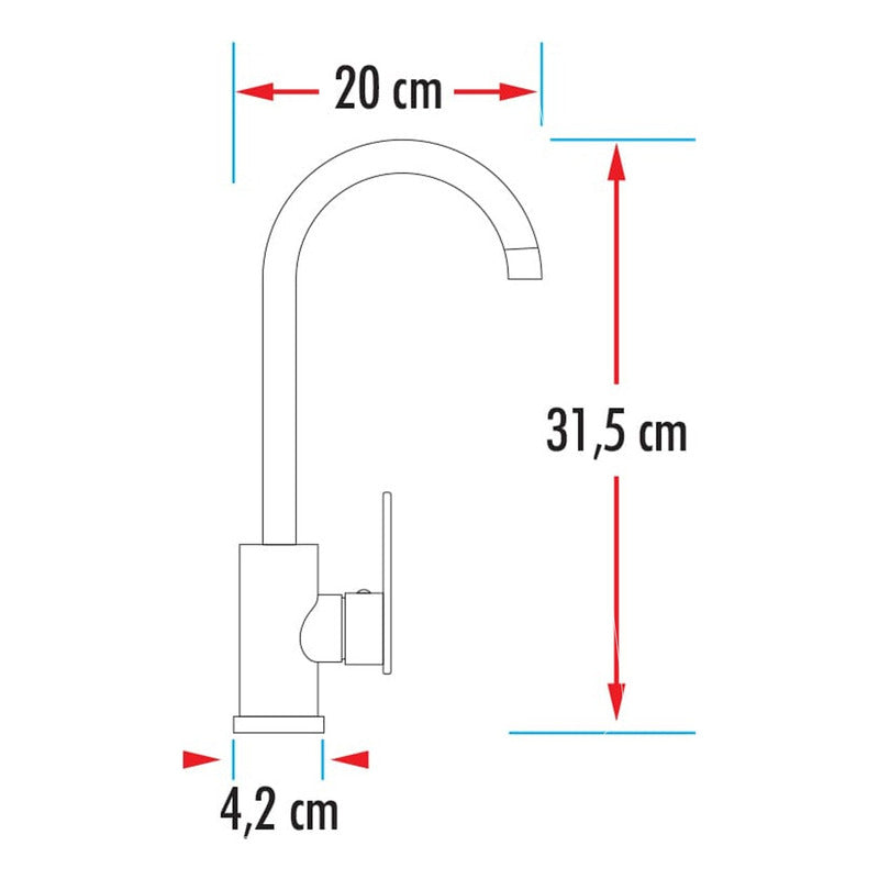 Grifería Mezclador Lavaplatos Acero Inoxidable