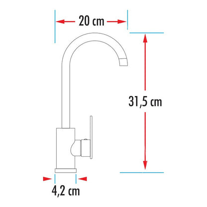 Grifería Mezclador Lavaplatos Acero Inoxidable
