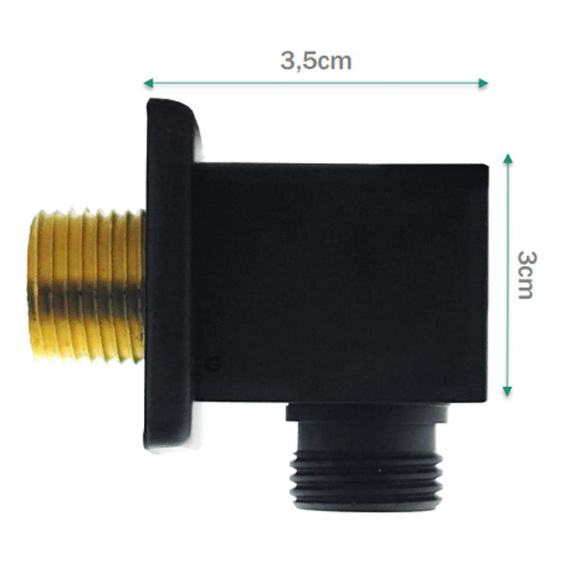 Codo De Teleducha Cuadrado Negro