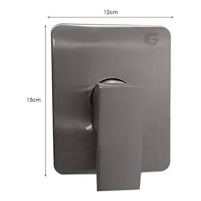 Kit De Ducha 20 X20 Cm + Tubo 40cm + Monocontrol Gris